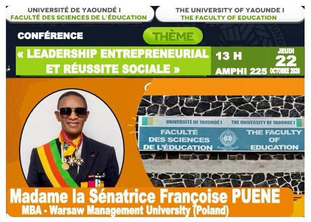 Leadership entrepreneurial et réussite sociale : La Hon. Puene Françoise en cours magistral à l'Université de Yaoundé I