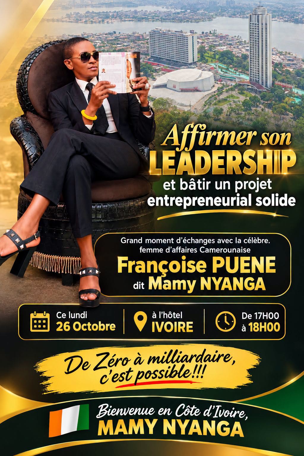 Coopération & Leadership Féminin : La Sénatrice Françoise Puene en masterclass exclusive à Abidjan ce lundi 26 Octobre